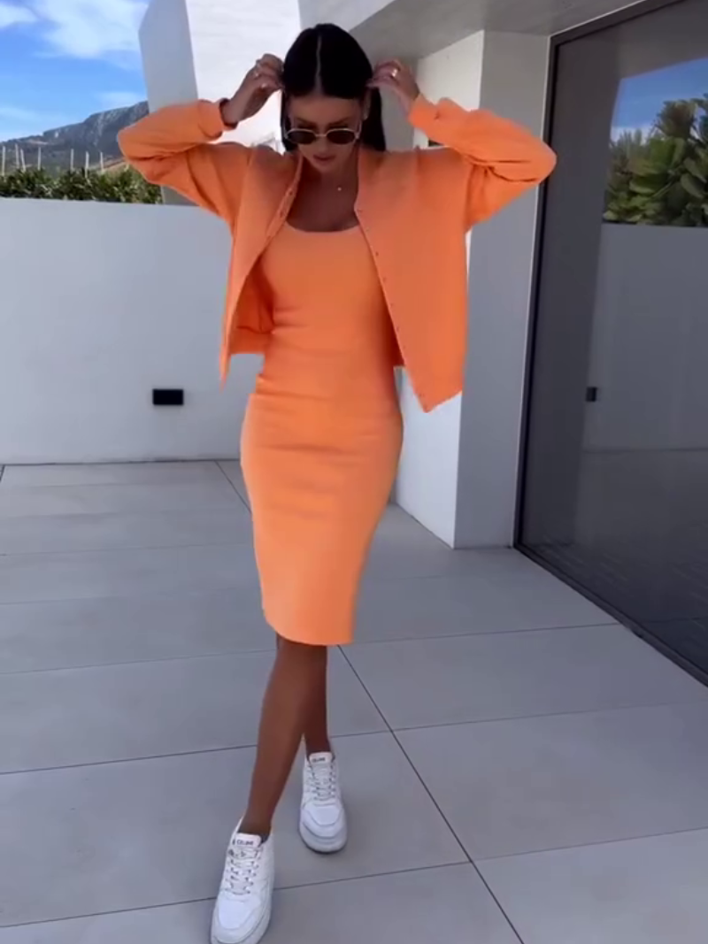 Anna - Spaghetti-Träger Kleid & Jacke Set