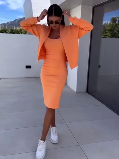 Anna - Spaghetti-Träger Kleid & Jacke Set